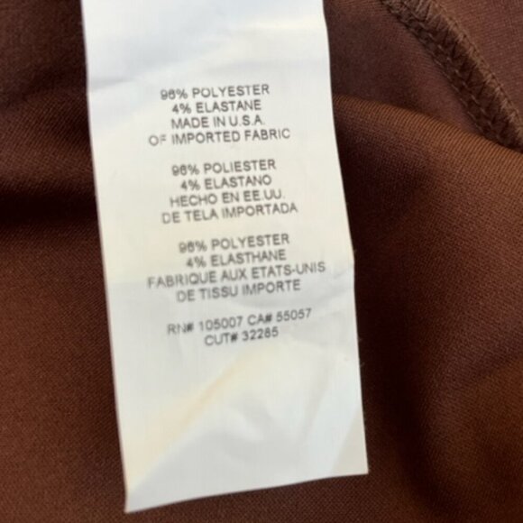 Marina Surplice Neckline Faux Wrap Belted Midi Dress in Brown – Size Small - Picture 10 of 10